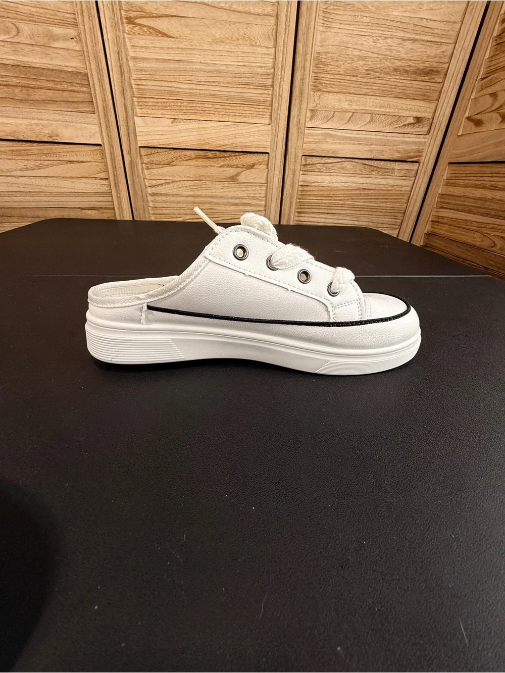 FME Sneakers Slip On Thick Soled Half-Slip In White Comfortable New With Tags 9